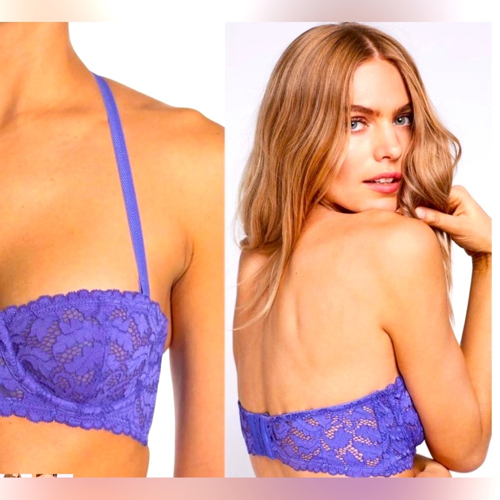 Free People Underwire convertible Love Letters Bra Periwinkle size 36DD